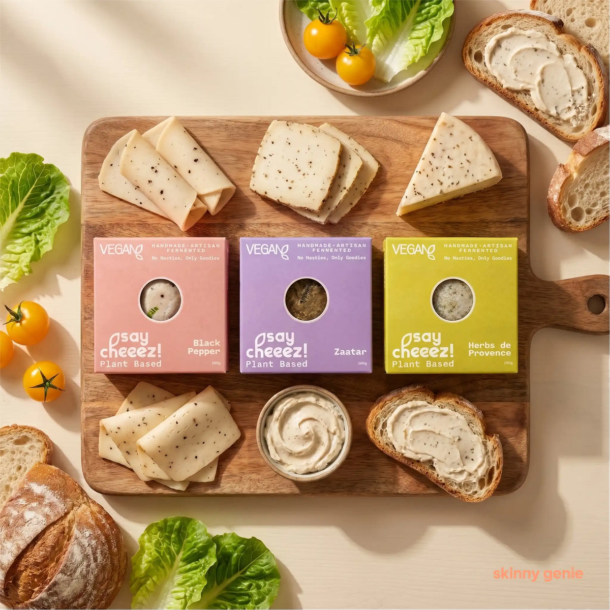 Vegan cheese in Dubai, Skinny Genie plant-based, dairy-free gluten-free alternatives