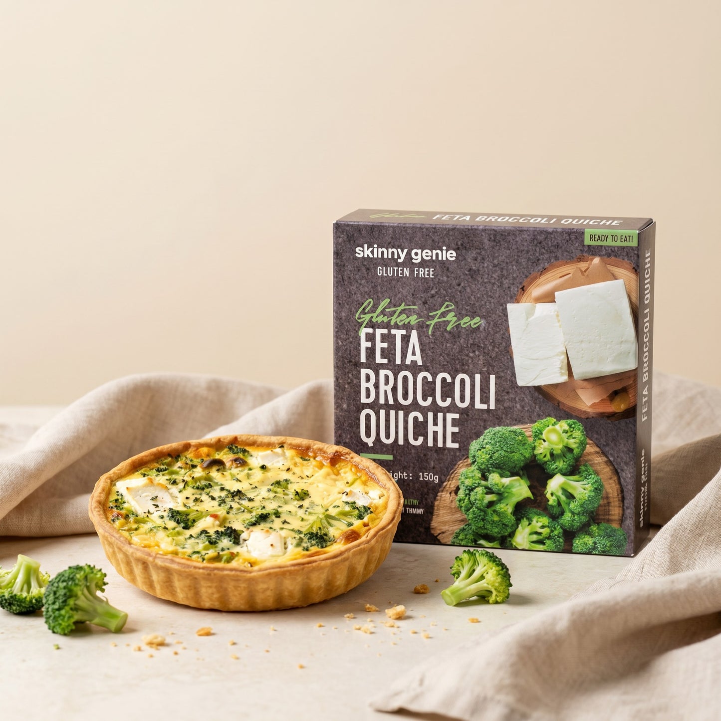 Skinny Genie gluten-free feta broccoli quiche — Coeliac UK certified