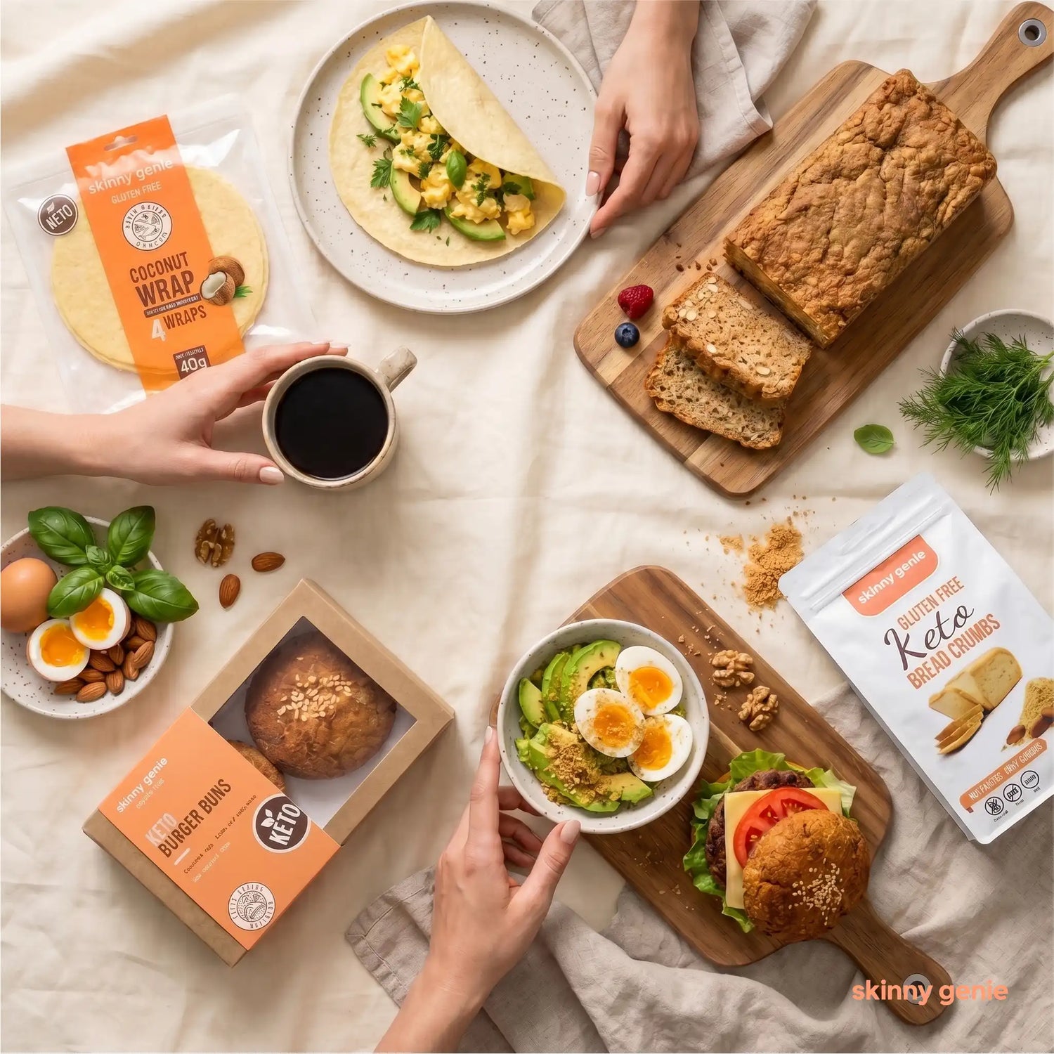 Keto gluten-free products in Dubai — Skinny Genie low-carb, sugar-free range