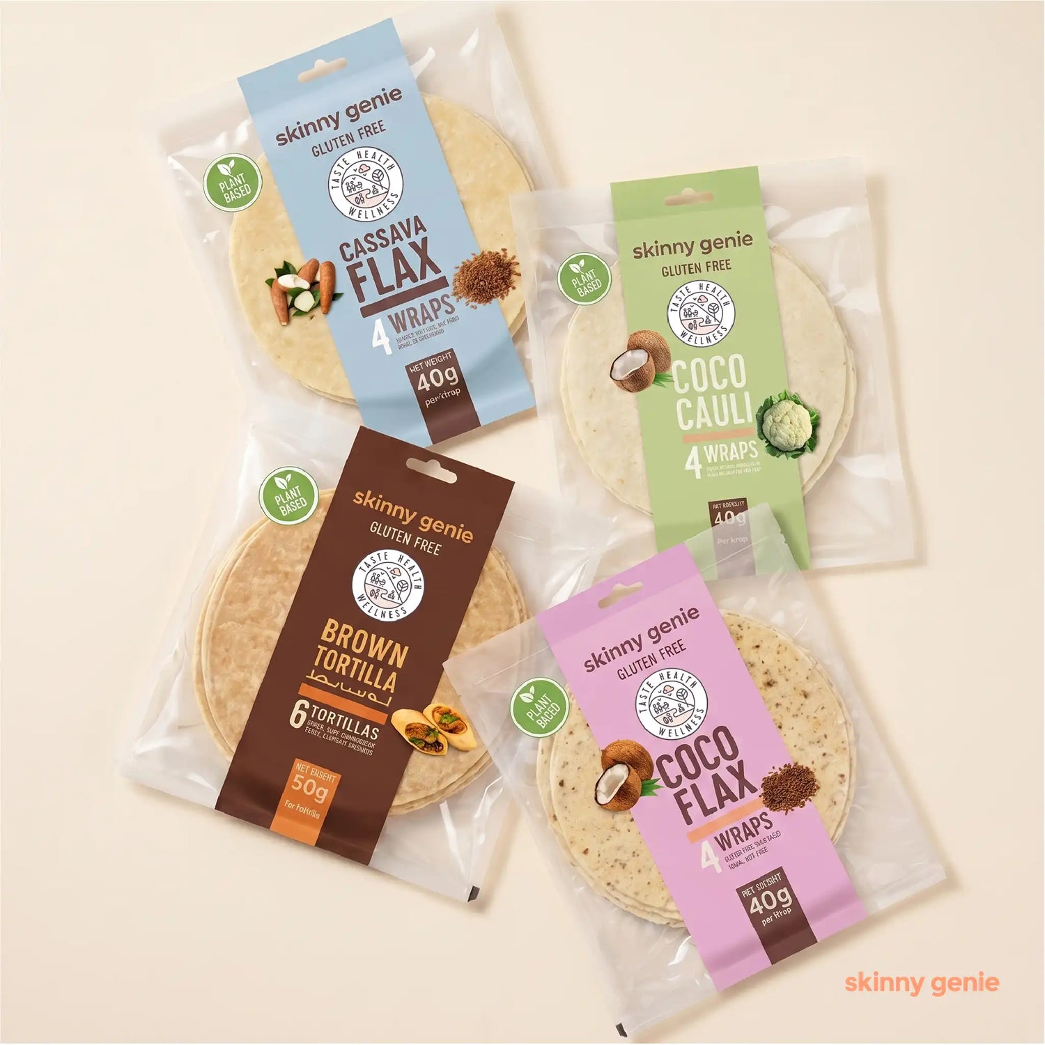 Gluten-free wraps and tortillas in UAE — Skinny Genie low-carb healthy wraps