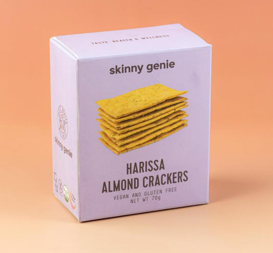 ALMOND CRACKERS HARISSA 70G GF/VEGAN