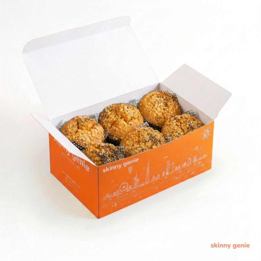 Skinny Genie gluten-free apple cinnamon walnut chia muffin — single serve