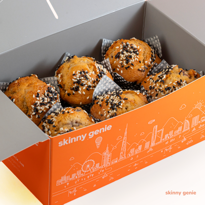 Skinny Genie gluten-free blueberry sesame seed muffin — single serve