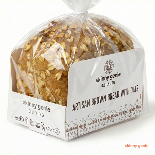 Gluten-free artisan brown oats bread loaf in Dubai — Skinny Genie hearty sandwich bread