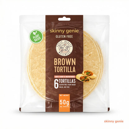 Gluten-free vegan brown tortilla in Dubai — Skinny Genie soft wrap for healthy meals