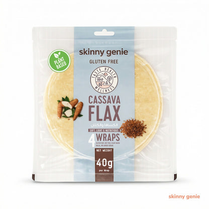 Gluten-free cassava-flax wrap in Dubai — Skinny Genie low-carb vegan tortilla