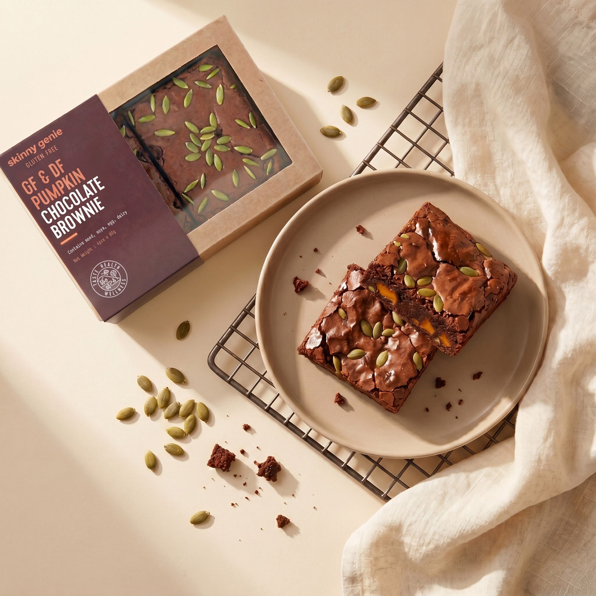 Skinny Genie gluten-free dairy-free pumpkin brownie — Coeliac UK certified treat