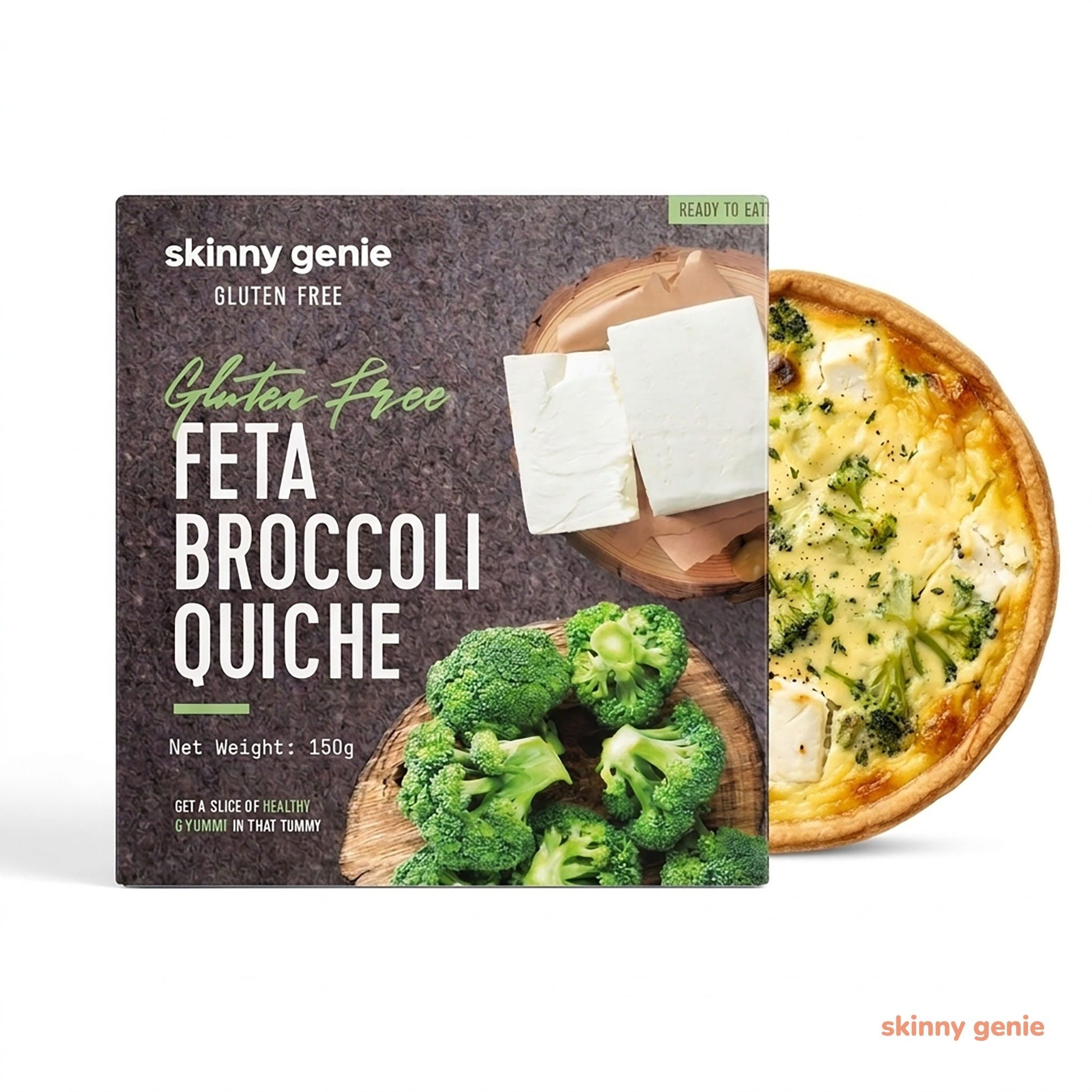 Gluten-free feta broccoli quiche in Dubai — Skinny Genie ready-to-bake savoury bake