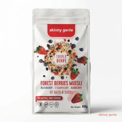 Gluten-free forest berries muesli in Dubai — Skinny Genie healthy breakfast cereal
