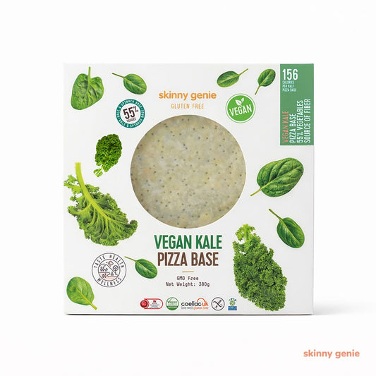 Gluten-free vegan kale pizza base in Dubai — Skinny Genie ready-to-bake crust