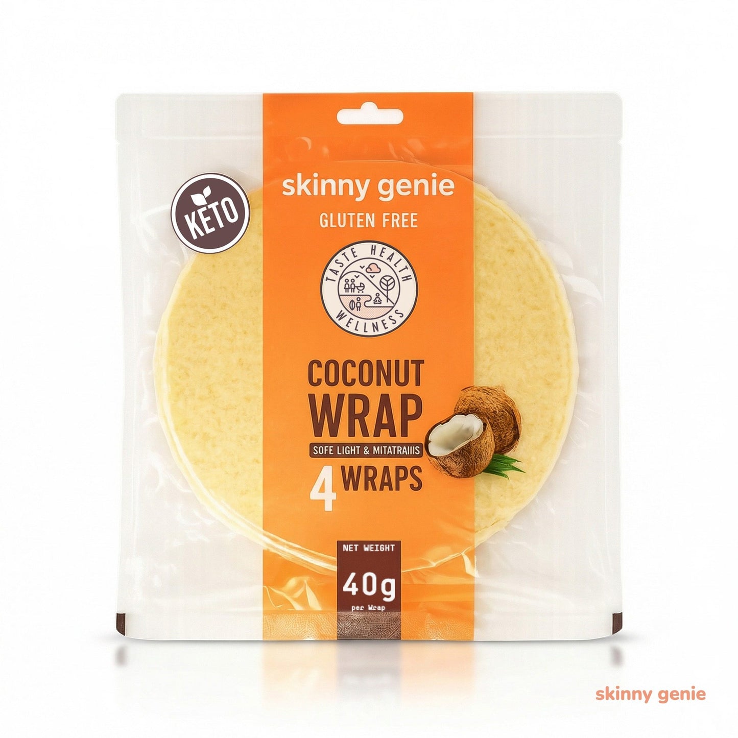 Keto gluten-free coconut wrap in Dubai — Skinny Genie low-carb tortilla