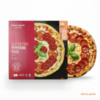 Gluten-free pepperoni pizza in Dubai, Skinny Genie ready-to-bake, delivered frozen