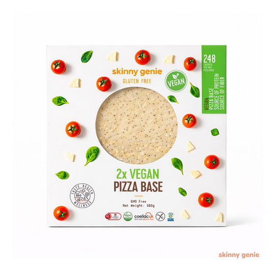Gluten-free vegan pizza base in Dubai — Skinny Genie ready-to-bake crust