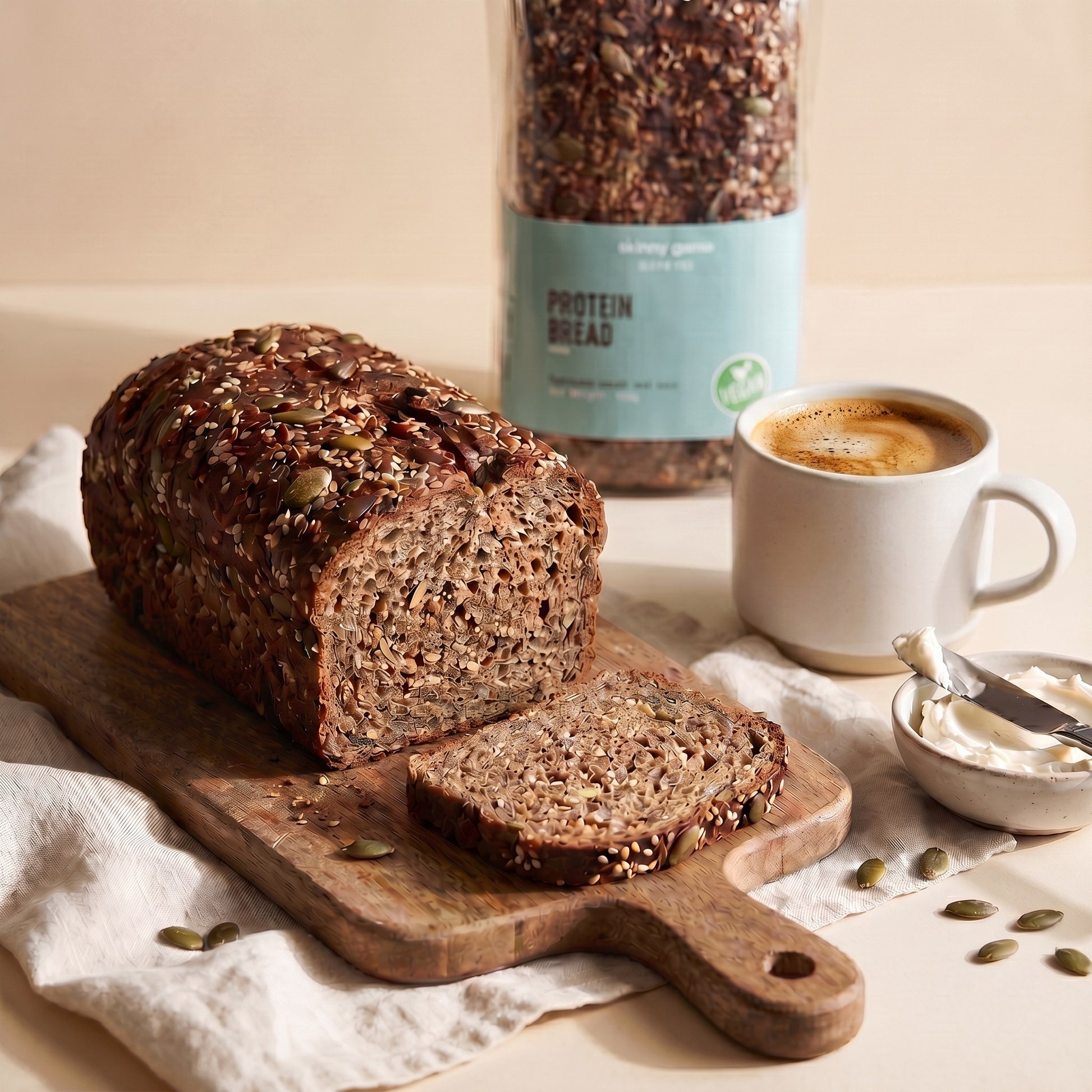 Skinny Genie gluten-free protein bread sliced — Coeliac UK certified