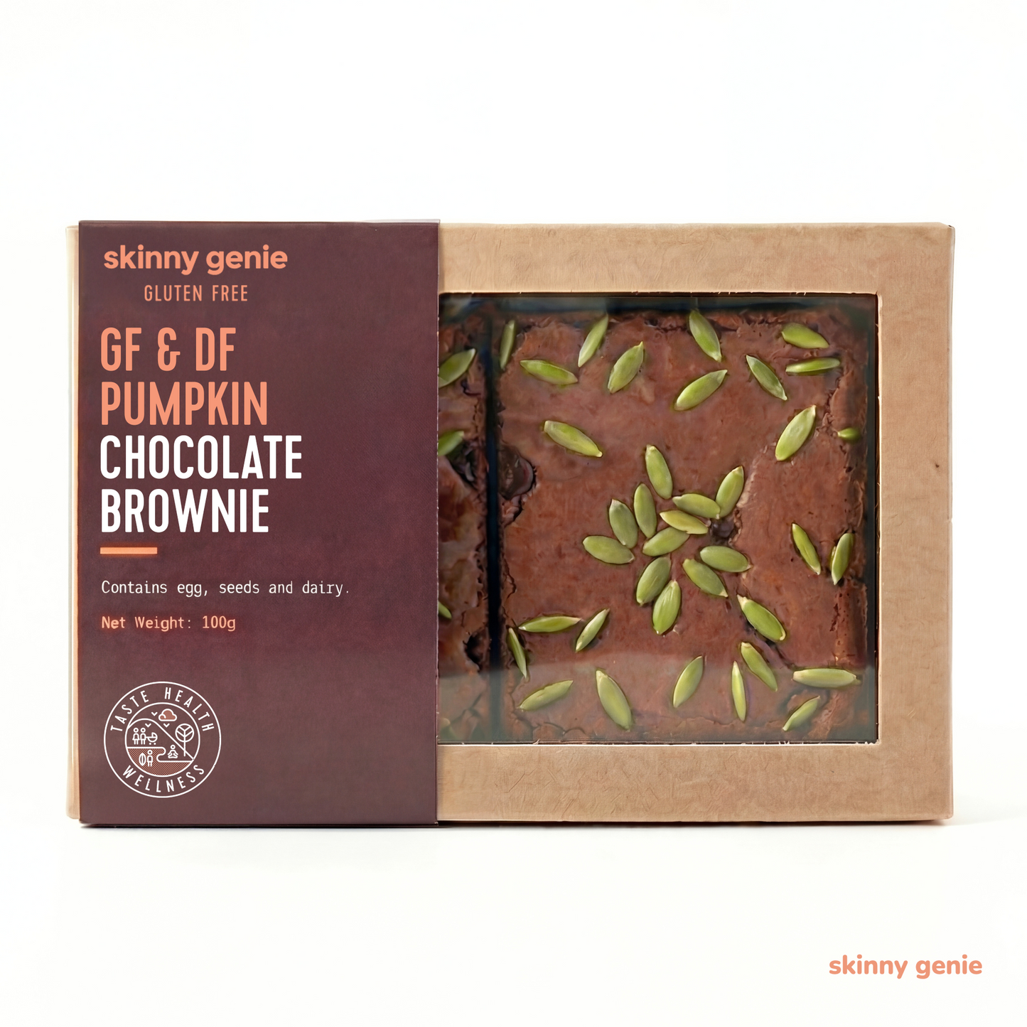 Gluten-free dairy-free pumpkin chocolate brownie in Dubai — Skinny Genie vegan dessert