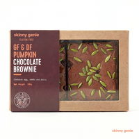 Gluten-free dairy-free pumpkin chocolate brownie in Dubai, Skinny Genie vegan dessert