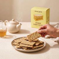 Skinny Genie gluten-free rosemary almond crackers, Coeliac UK certified