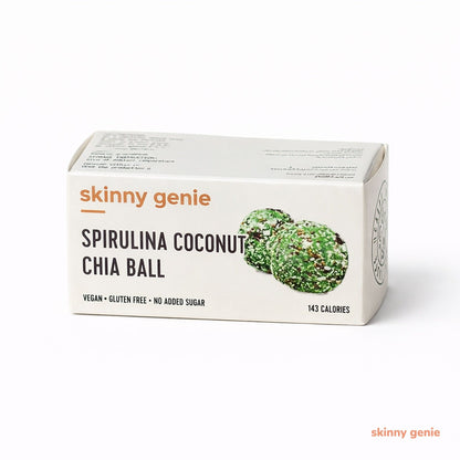 Gluten-free spirulina coconut protein ball in Dubai — Skinny Genie vegan snack